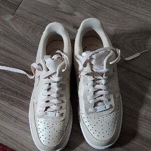 Nike Cream and Pink Athletic Shoes